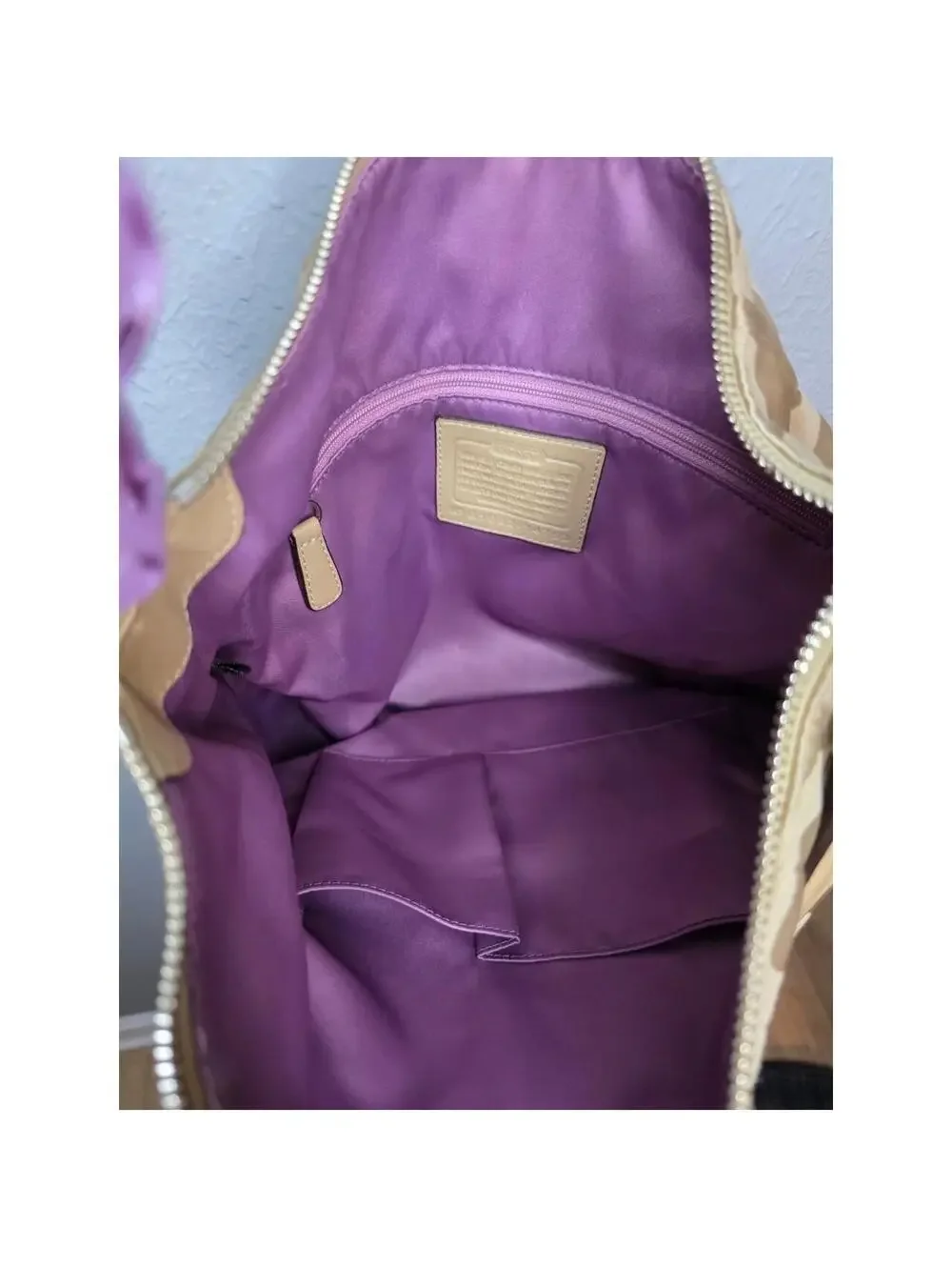 🍒Coach Kristin Khaki Optic C Shoulder Bag🍒